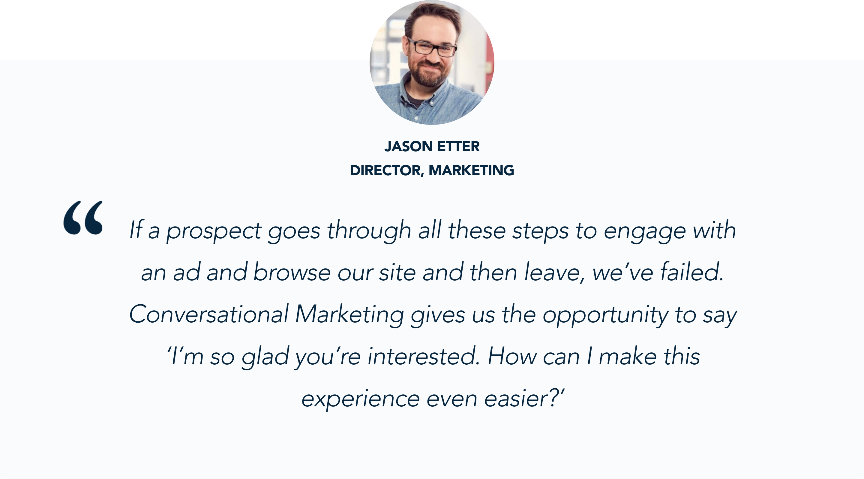 Jason Etter, Staffbase, talks about the promise of conversational marketing for their website