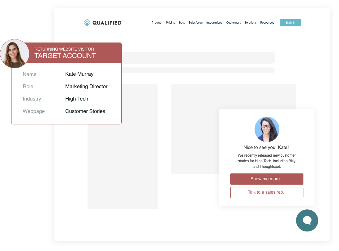 Qualified's Conversational Marketing platform powers personalized website journeys through chat experiences