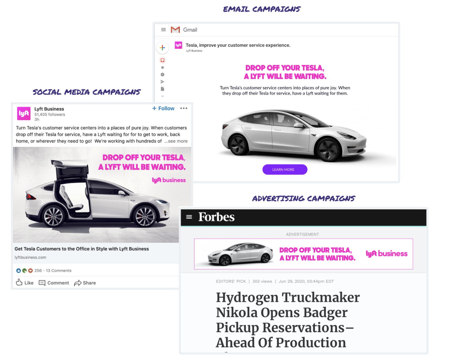 Lyft's example of a multi-channel ABM campaign