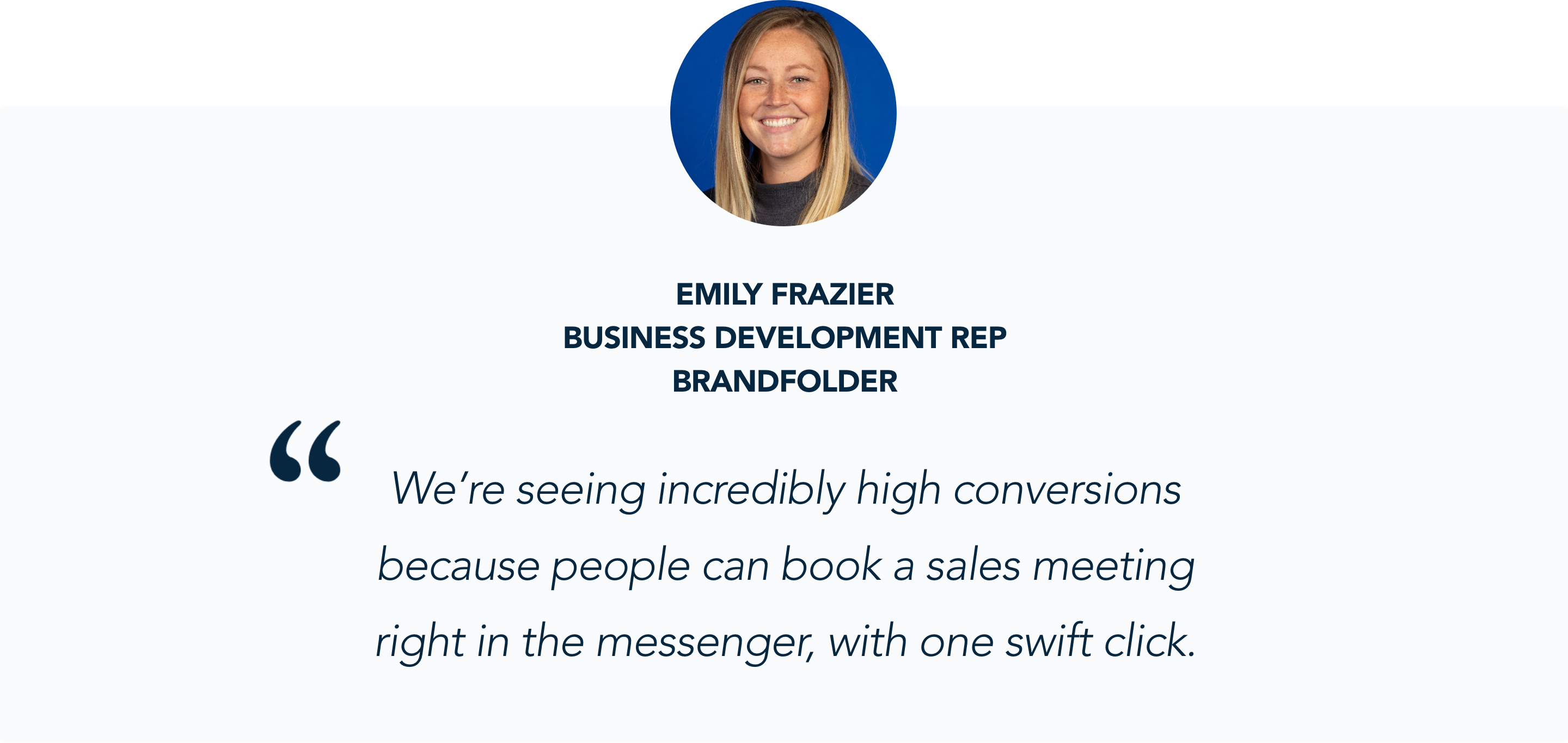 Brandfolder sales reps love the meeting booker functionality